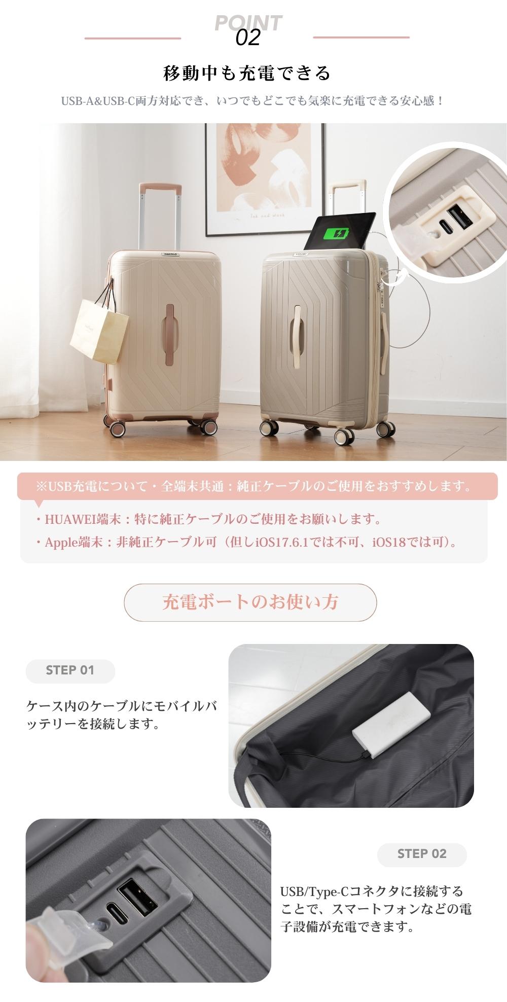 OSJ スーツケース Sサイズ キャリーケース 機内持ち込み 軽量 ストッパー付き USBポート TSAロック ダブルキャスター 修学旅行 かわいい 小型 1~3日 中学生 大容量 海外旅行 ライトグレー Sサイズ