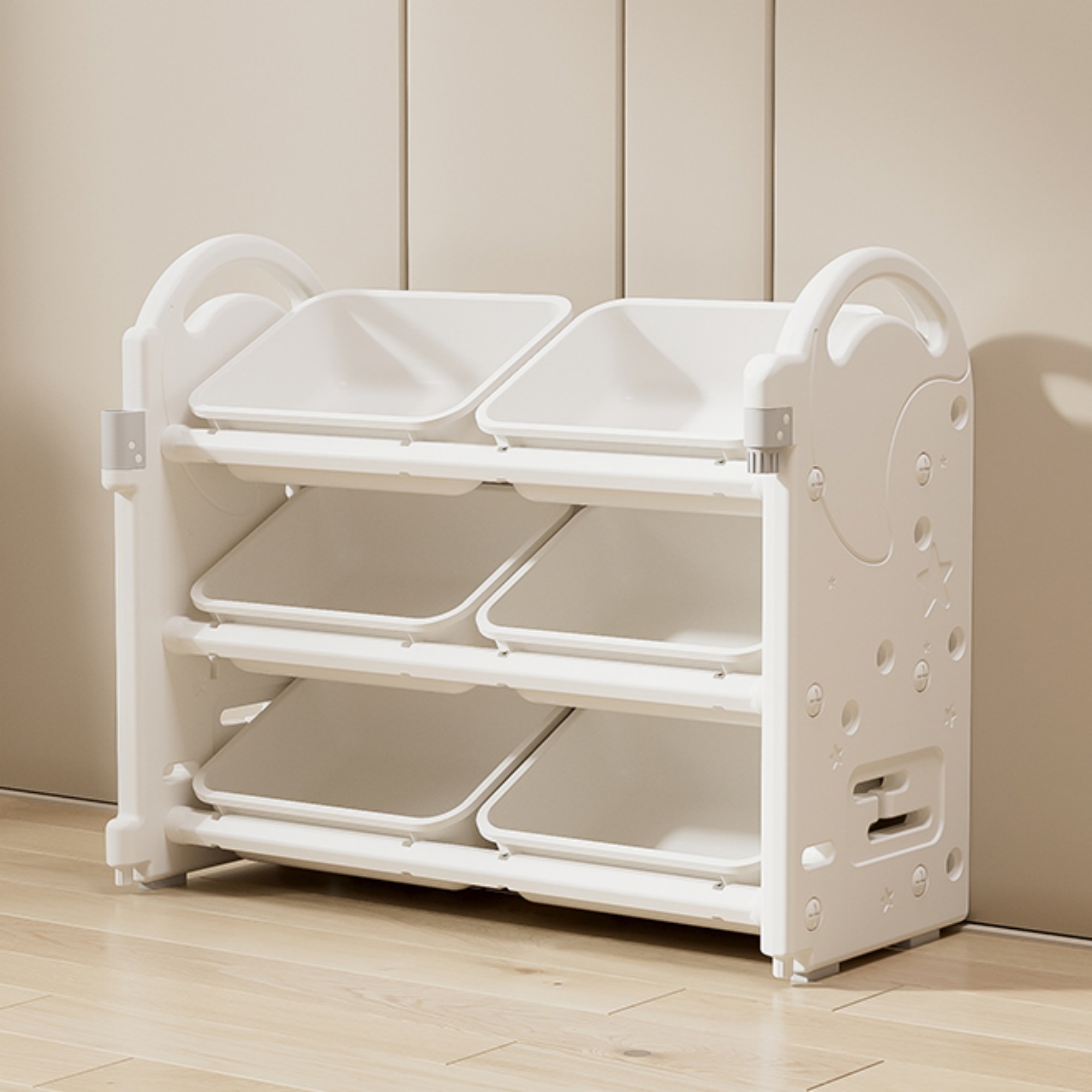 OSJ おもちゃ収納 3段 大容量 おもちゃラック 絵本棚 子供部屋 シンプル HDPE